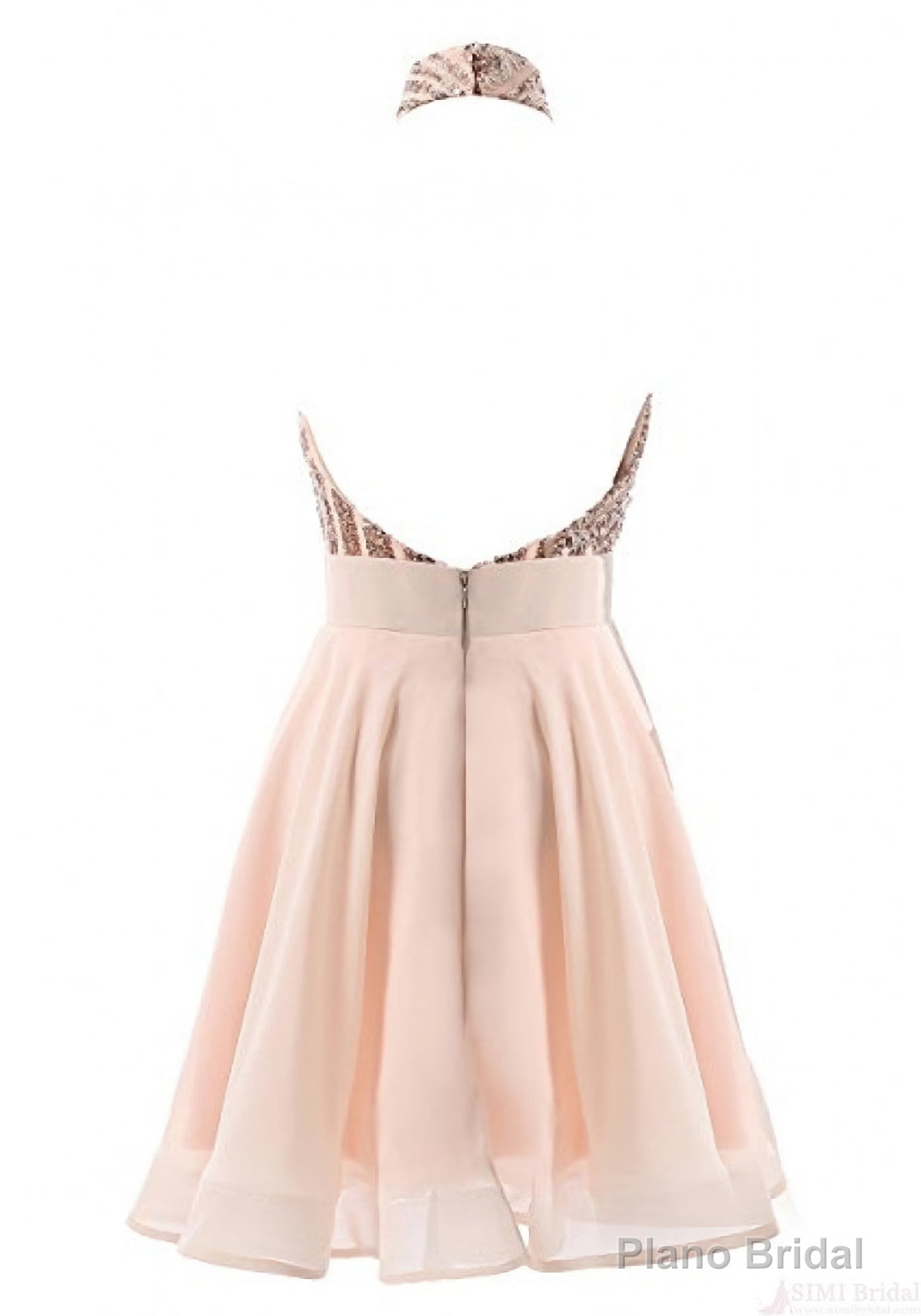 Halter Sequins Backless Mini Short Prom Dresses Secondary image