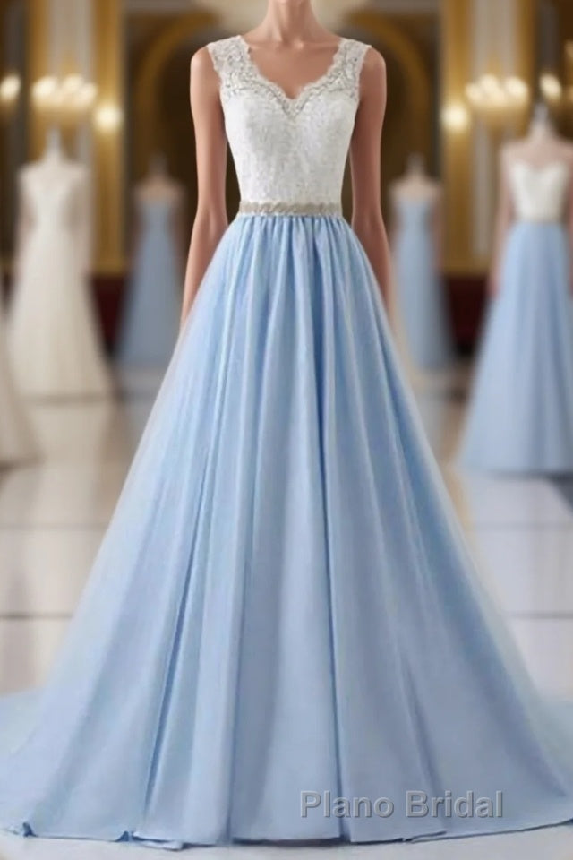 Sky Blue Long Elegant For Teens Beauttiful Formal Prom Dresses Main image