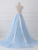 Sky Blue Long Elegant For Teens Beauttiful Formal Prom Dresses