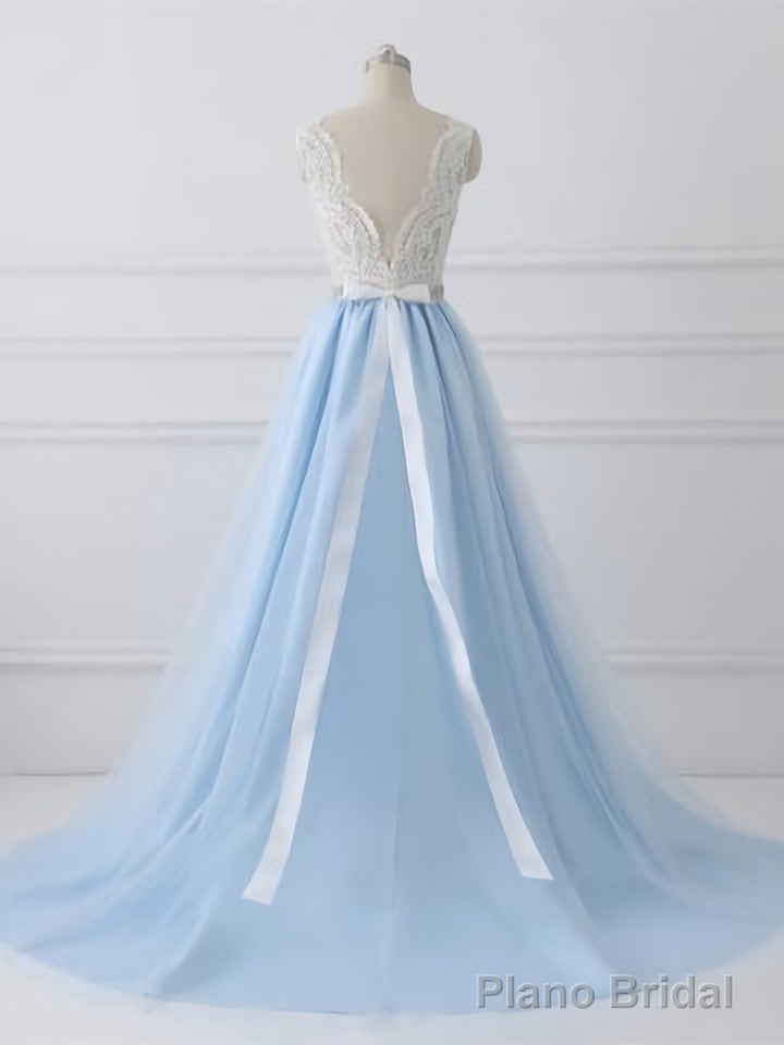Sky Blue Long Elegant For Teens Beauttiful Prom Dresses Secondary image