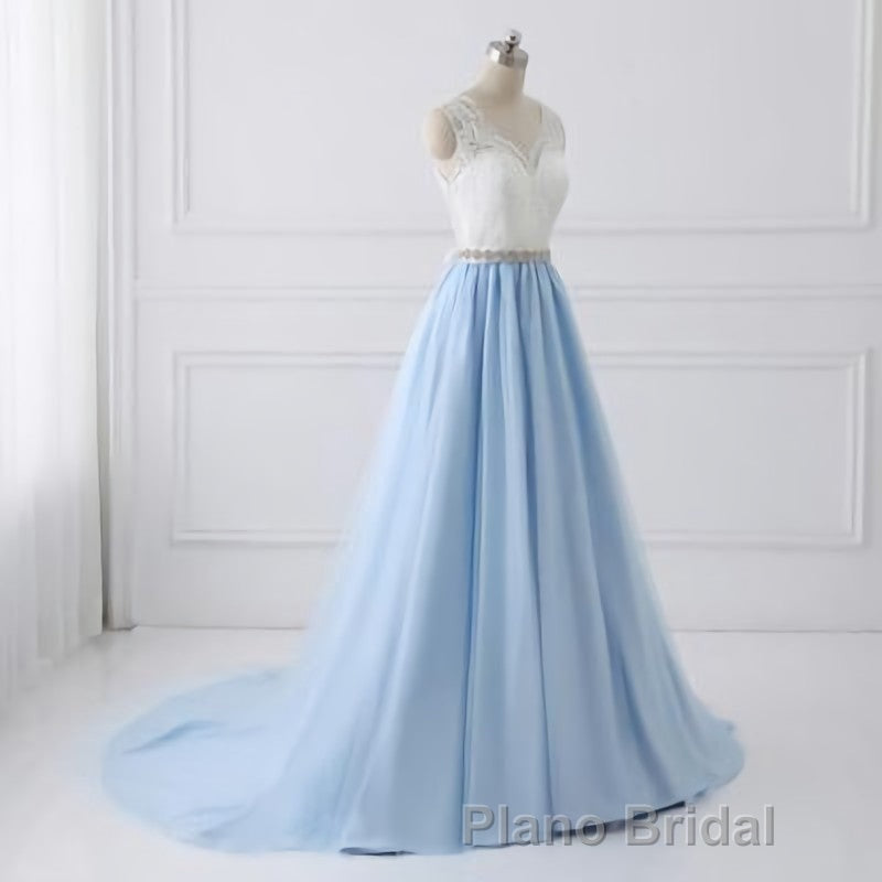 Sky Blue Long Elegant For Teens Beauttiful Formal Prom Dresses