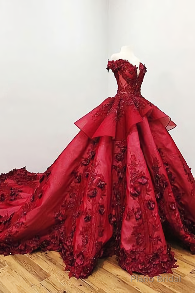 Red With Beads Sweet 16 Prom Dresses Main image