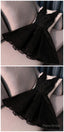 Ruby Outfit black mini sleeveless women v-neck tulle fashion applique beaded Homecoming Dresses