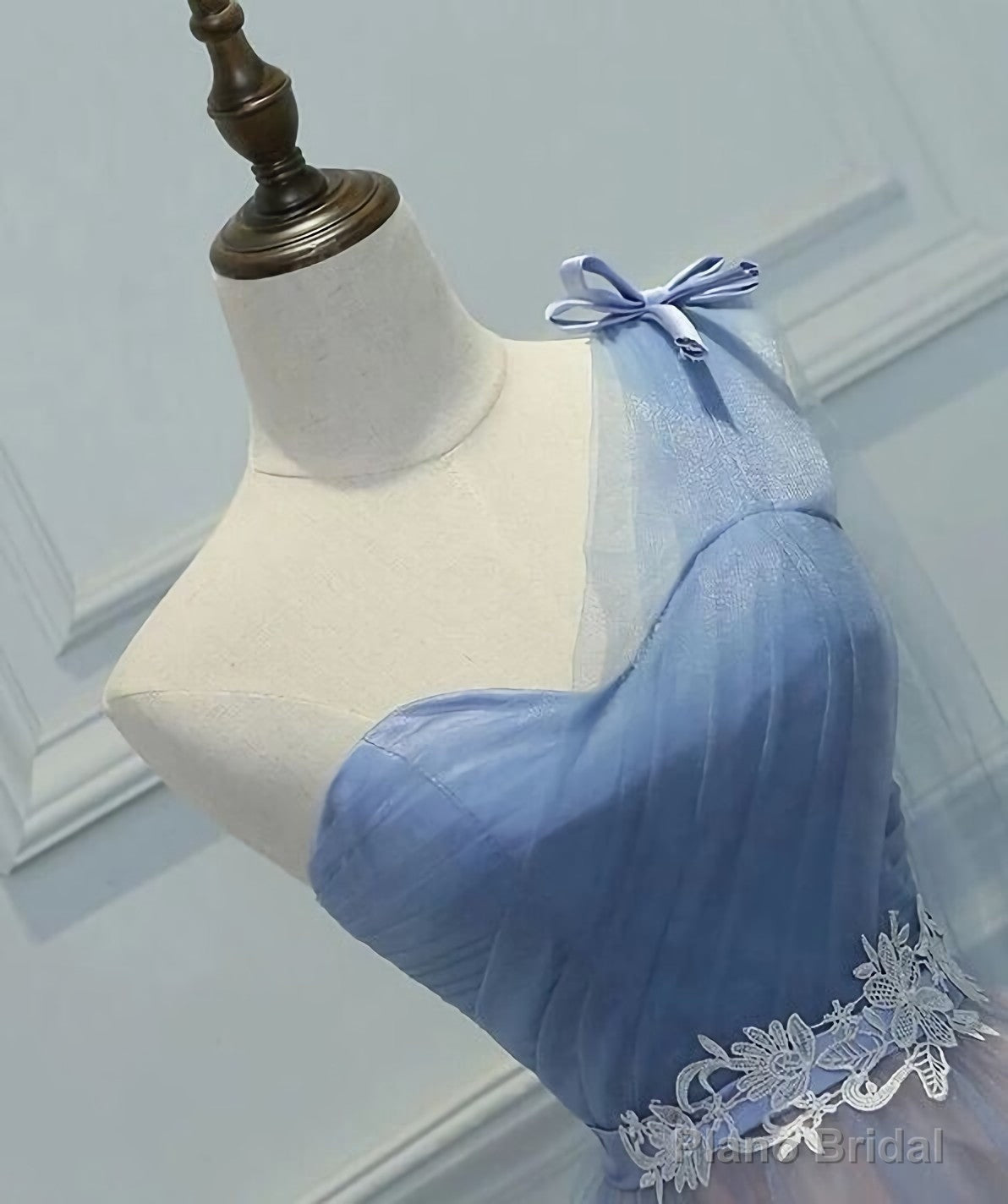 One Shoulder Tulle Sweetheart Short Blue Homecoming Dresses Secondary image