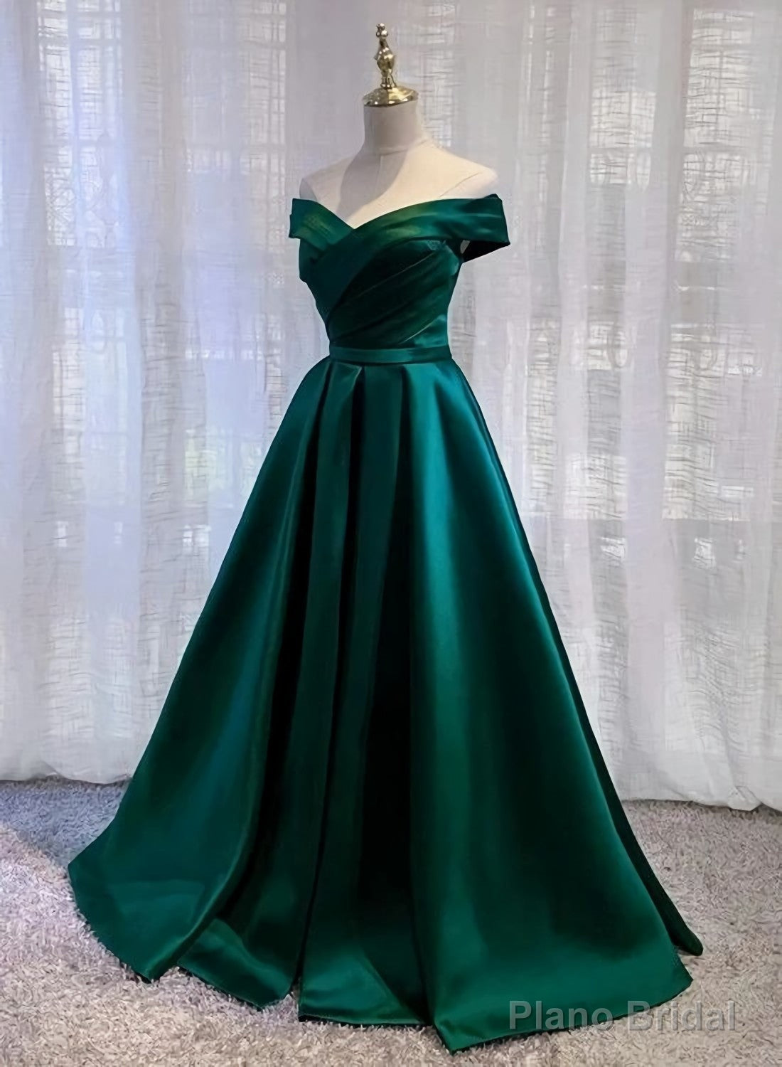 Satin Long Sweetheart Junior Prom Dresses, Elegant Evening Dresses Secondary image