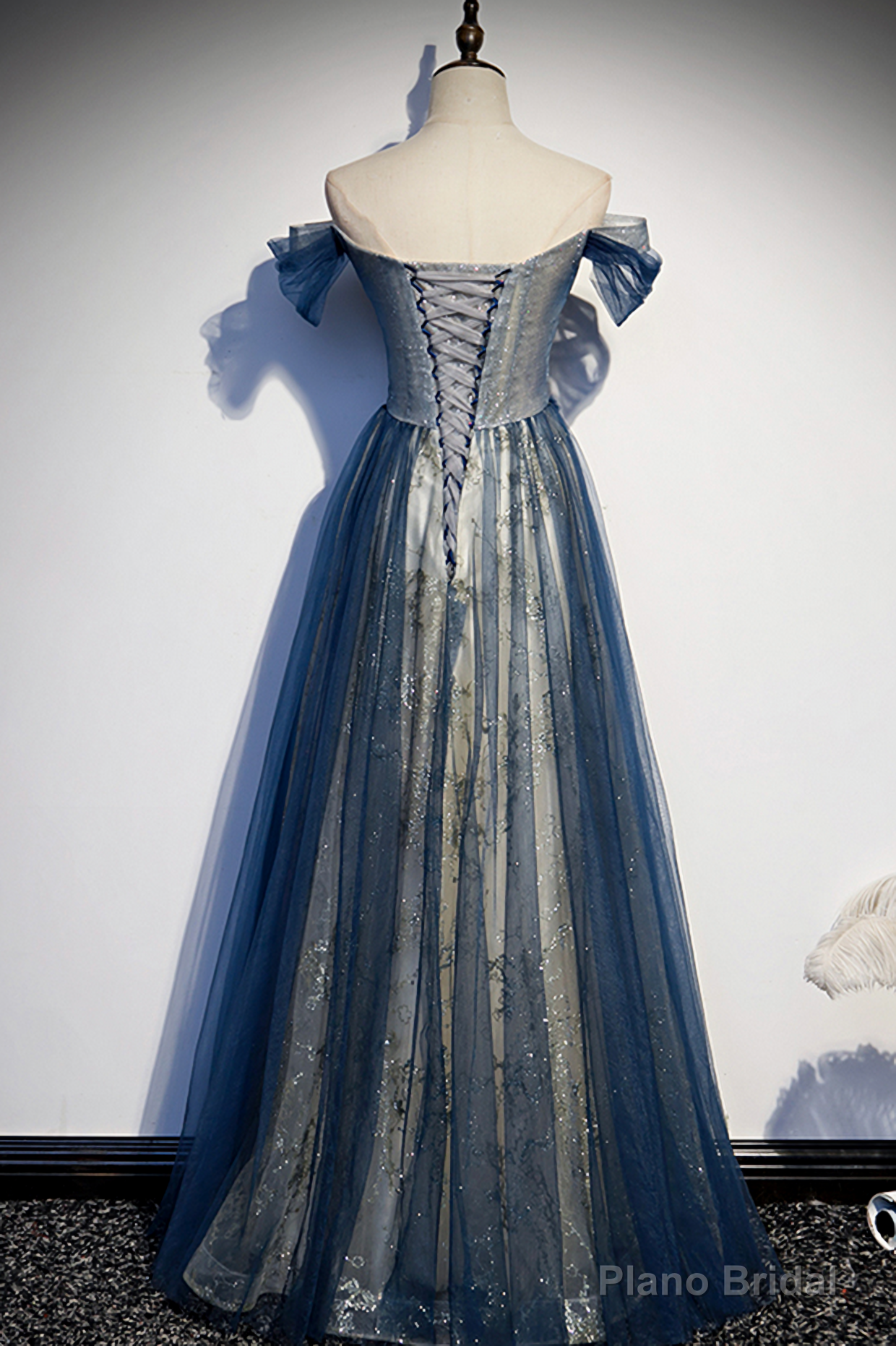 tulle long off shoulder Evening Dresses Secondary image