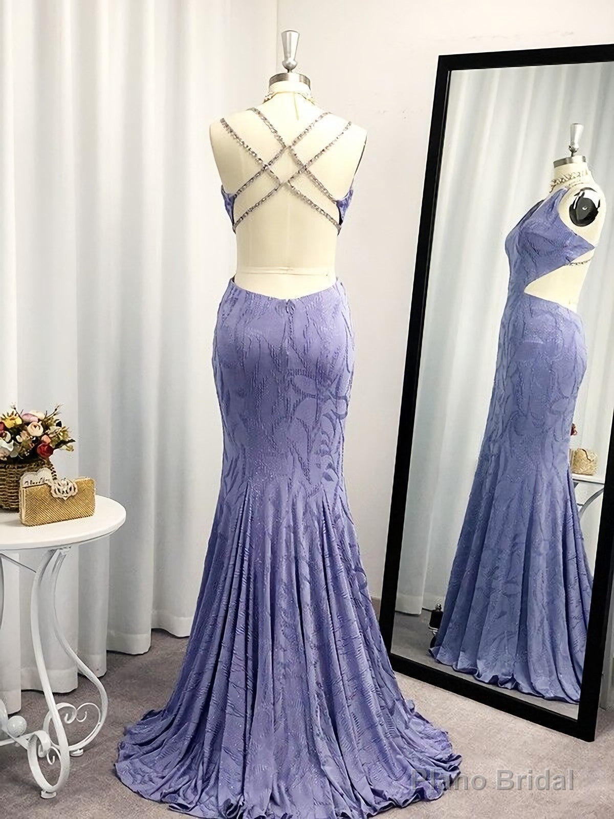 Sheath Column Sleeveless V Neck Ruffles Sweep Brush Train Dresses Secondary image