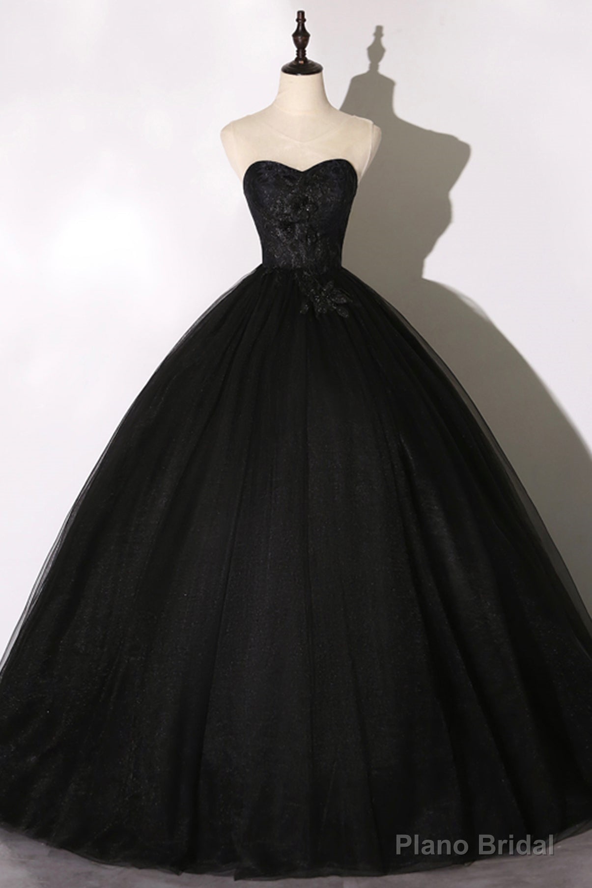 Black Lace Long Ball Gown Dress, A Line Formal Dress Main image
