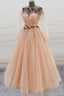 Cute Tulle Applique Long Prom Dress, Evening Dress