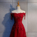 Prom Dresses, Off Shouder Prom Dress, Party Dress, Charming Applique