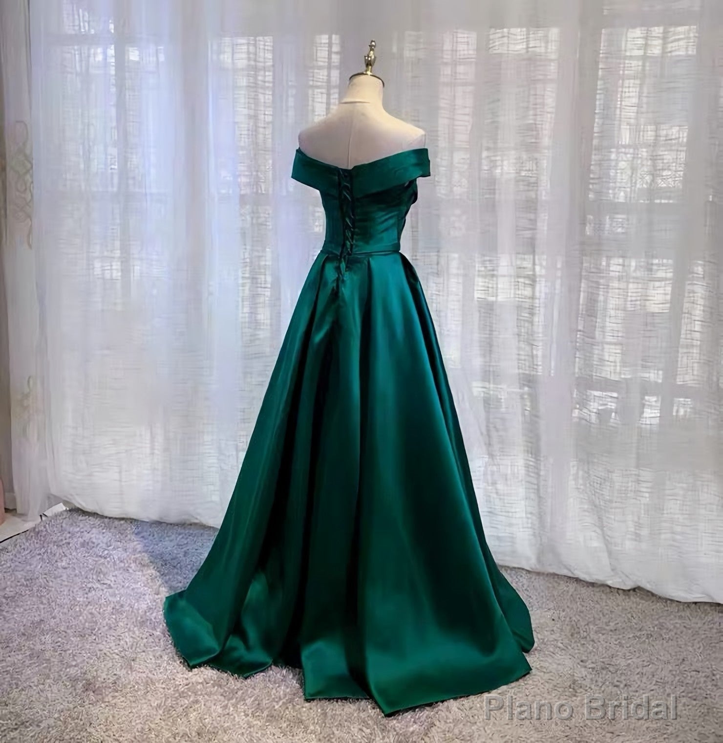 Prom Dresses, Off Shoulder Satin Evening Dress, Party Dress Secondary image