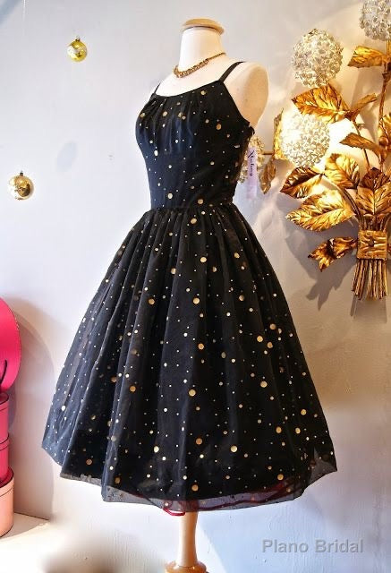 sexy spaghetti straps black shiny short homecoming dress party dresses Main image
