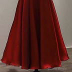 Prom Dresses, Vintage Evening Gown Womens Short Sleeve With Square Collar Ankle Length Formal Plain