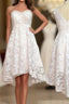 Pretty Lace High Low Short Beautiful Short For Teens Cheap Formal Prom Dresses