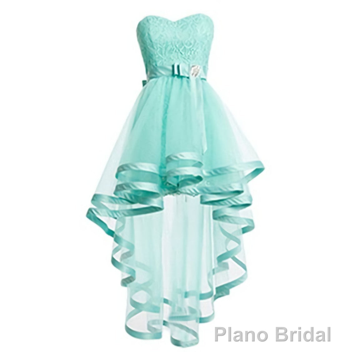 Mint Tulle Homeocming For Teens Simple Short Lace Prom Dresses Main image