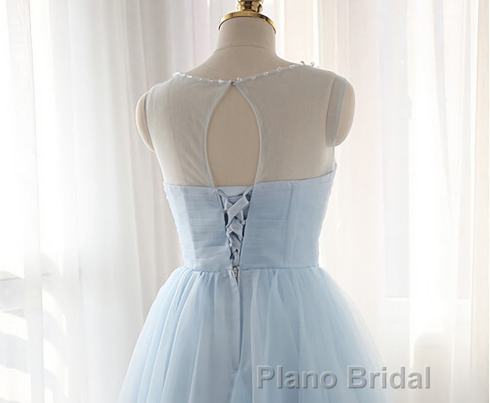 Simple Light Blue Short Tulle Cheap Elegant Charming Homecoming Dresses Secondary image