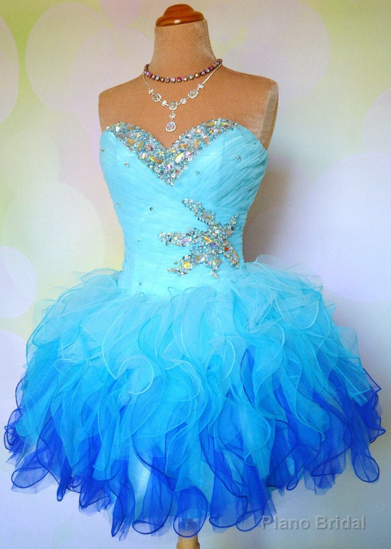 Blue Homecoming Dress, Lace Homecoming Gown Tulle Homecoming Gowns Ball Gown Party Dress, Short Prom Dresses, Lace Formal Dress, For Teens Secondary image