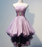 Gorgeous Strapless High Low Beaded Handmade For Teens Homecoming Dresses
