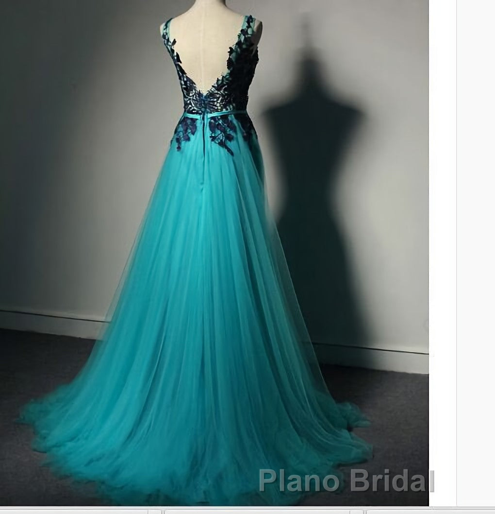 Top Selling Long Open Back Navy Blue Lace Long Women Modest Elegant Formal Prom Dresses Secondary image