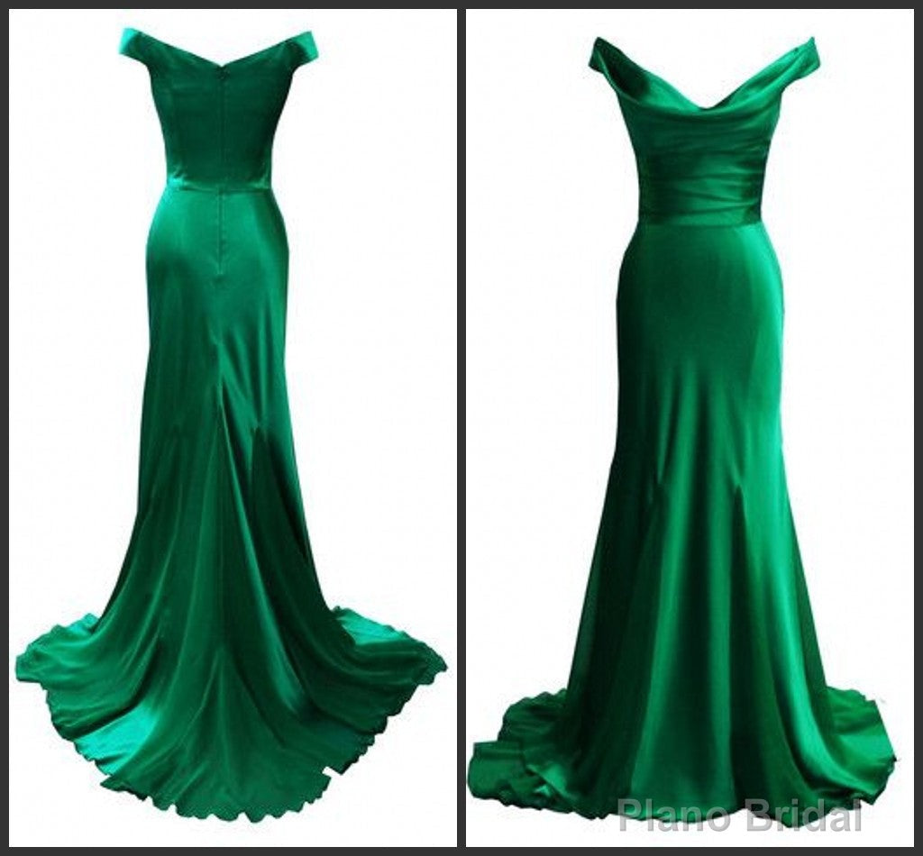 Green Elegant Simple Modest Evening Dresses Secondary image