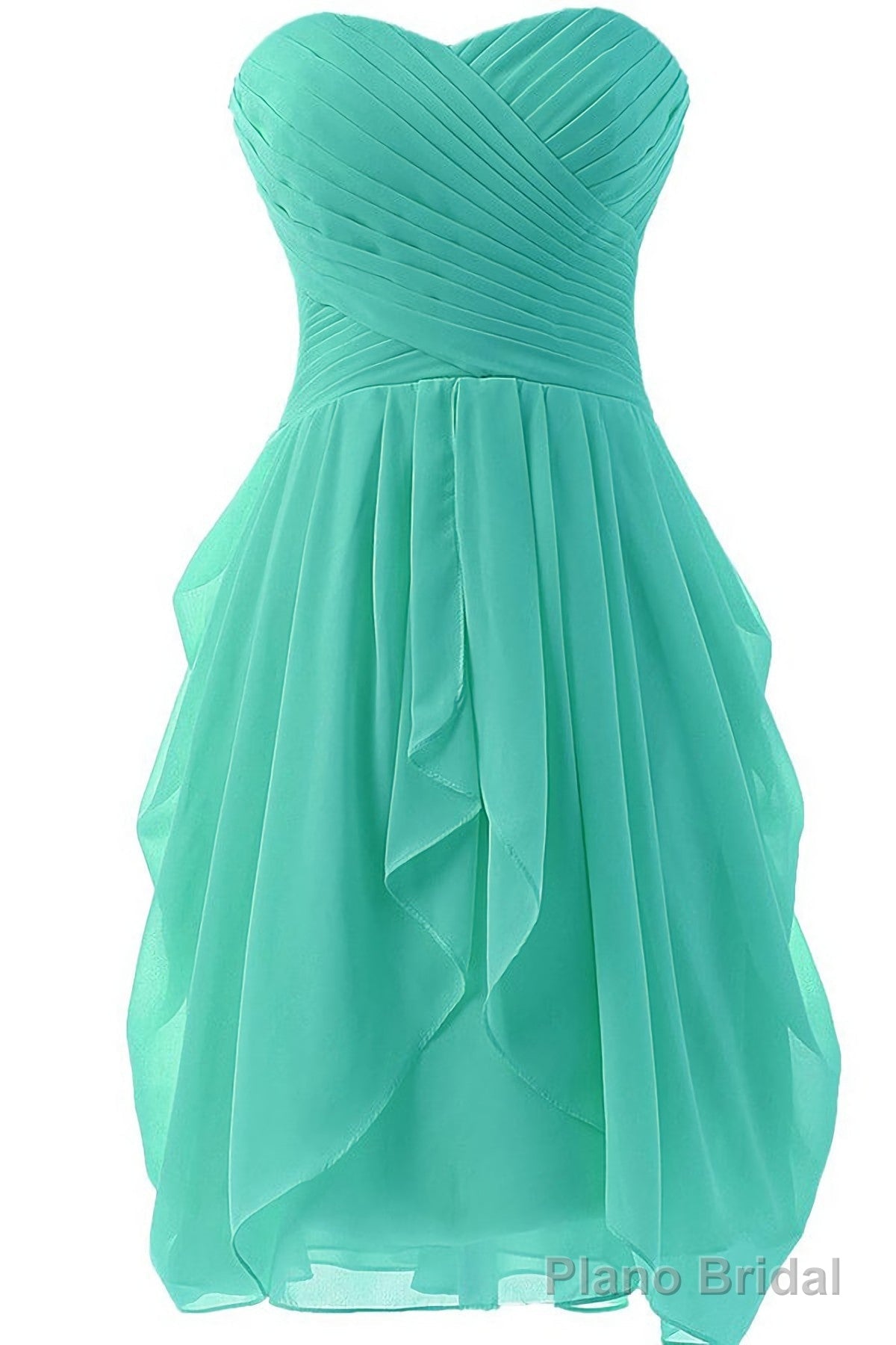 Mint A Line Sweetheart Ruffles Short Front High Low Short Prom Dresses Main image