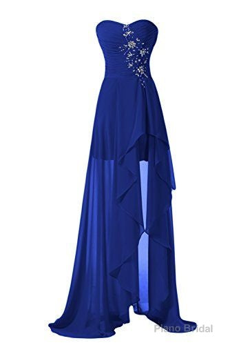 High Low Prom Dresses, Evening Gowns Modest Formal Dresses, New Fashion Blue Evening Gown High Low Evening Dress, Long Evening Gowns Main image