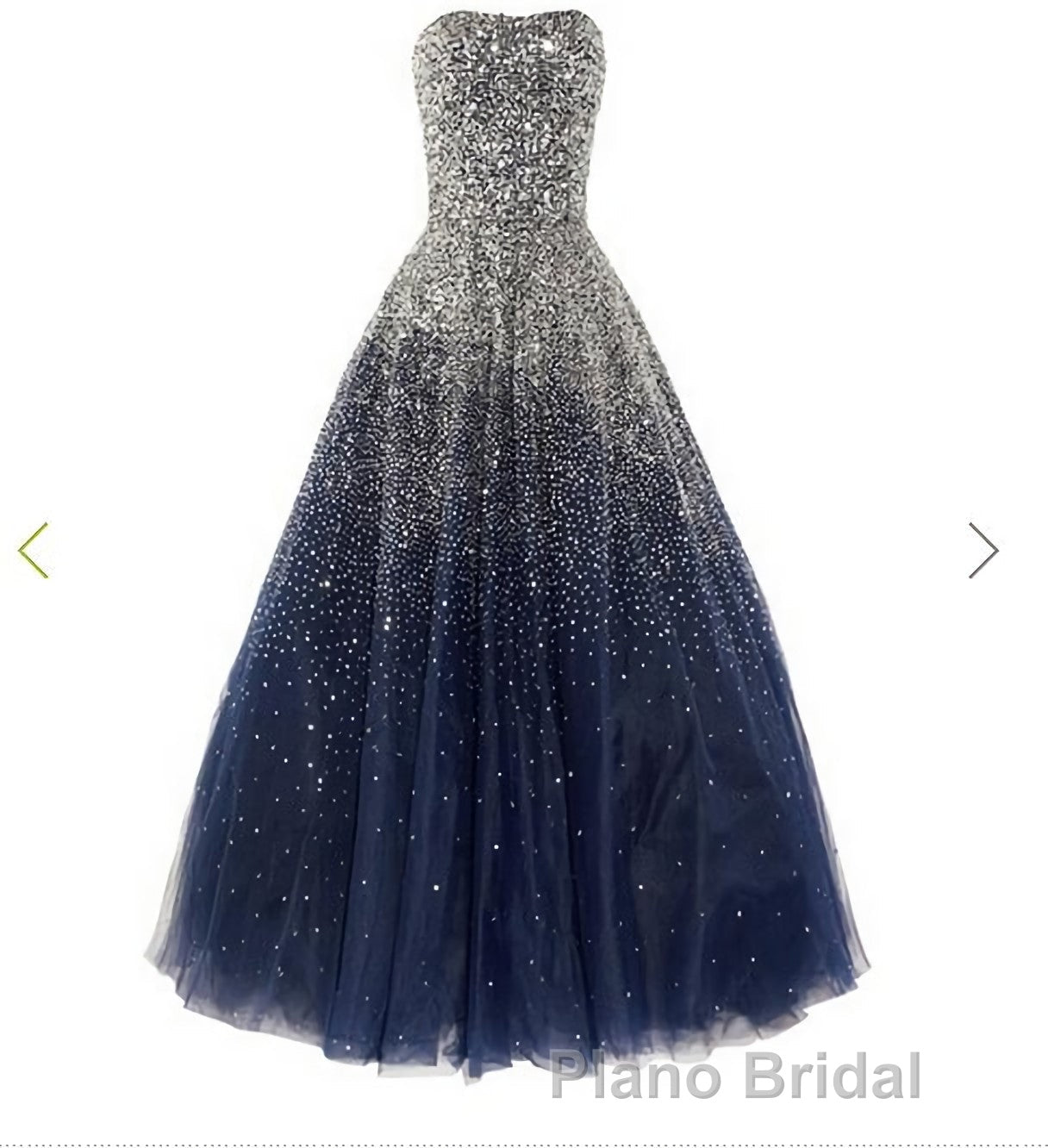 A Line Navy Blue Beading Tulle Formal Prom Dresses Secondary image