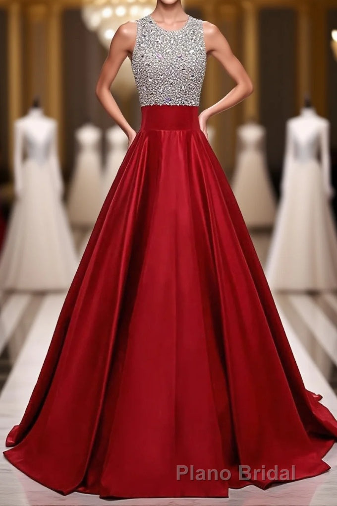 High Low Beaded Red Beautiful Simple Cheap Modest Formal Prom Dresses Main image