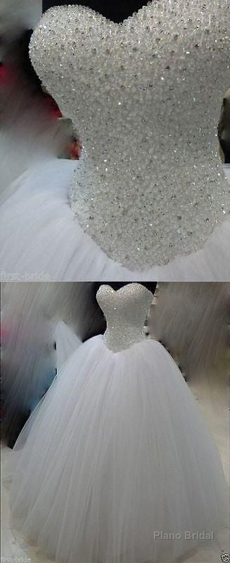 wedding dresses new white ivory beadding wedding dress bridal gown custom size Main image