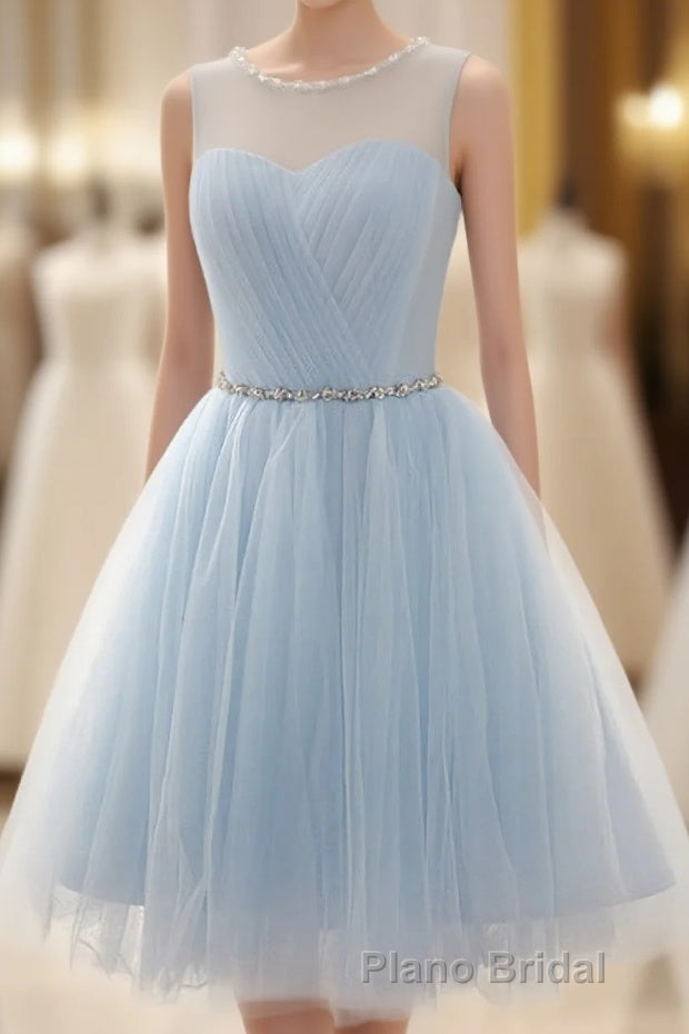 Tulle Short Charming Short Light Blue Cute Formal Prom Dresses