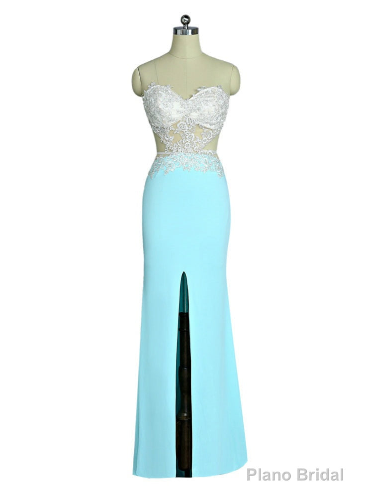 Prom Dresses Mermaid Sweetheart Lace Slit Sexy Open Back Women Long Evening Dresses Main image