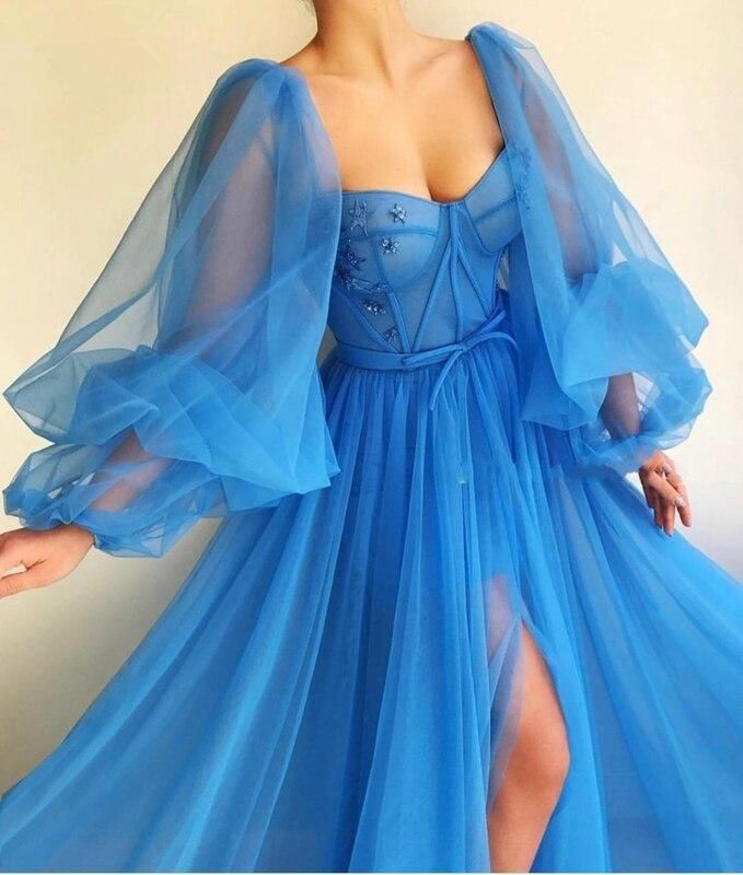 Purple Elegant Tulle Long Formal Prom Dresses Formal Evening Gown Party Dresses