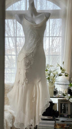 Pure And Elegant Chiffon Strap Beaded Mermaid Formal Prom Dresses
