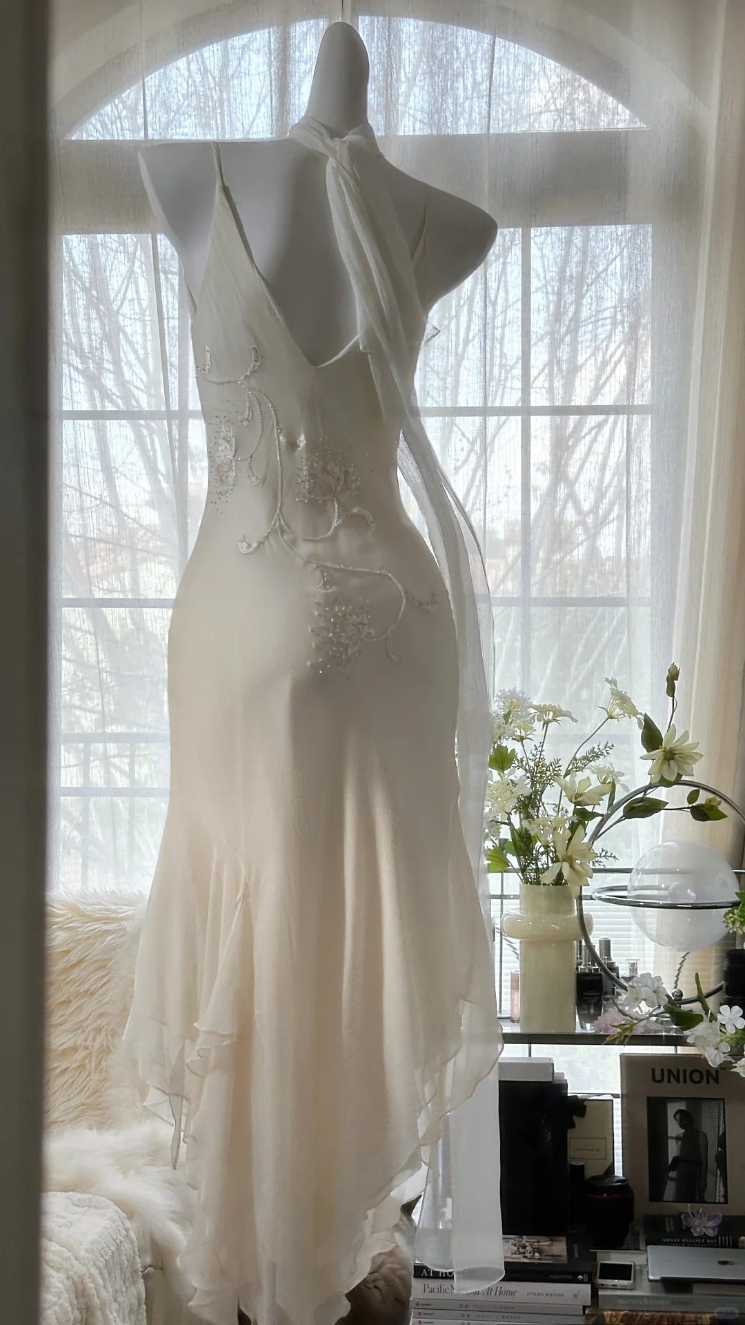 Pure And Elegant Chiffon Strap Beaded Mermaid Formal Prom Dresses