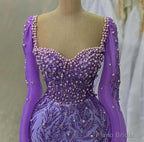 Purple evening dresses for women glittering ball gowns