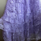 Purple Lace Long Prom Dress Backless Evening Dress Stunning Maxi Dress