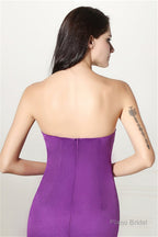 Purple Mermaid Satin Sweetheart Backless Prom Dresses