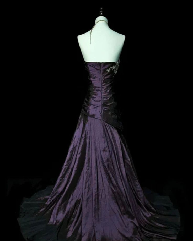 Purple Mermaid Sweetheart Long Formal Evening Dresses Strapless Formal Prom Dresses Secondary image