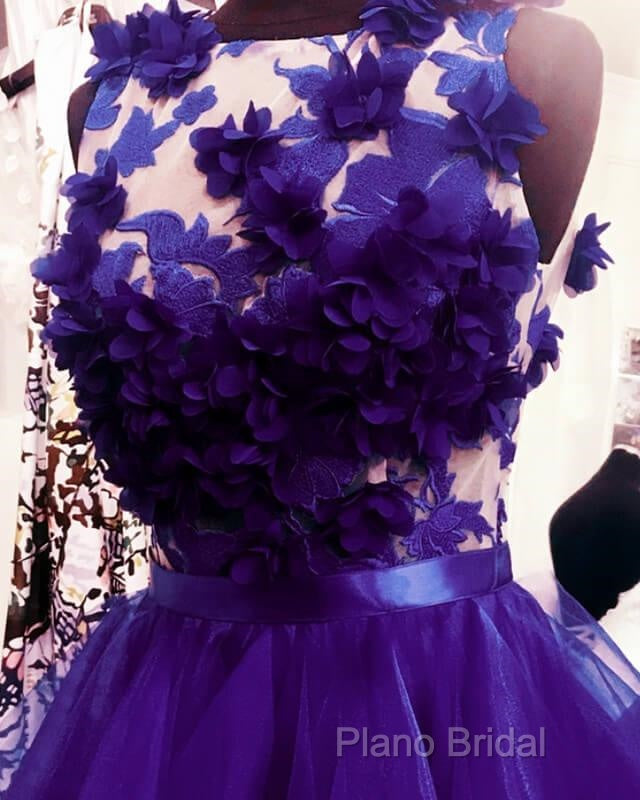 Purple Ruffles Homecoming Dresses With 3D Flowers Secondary image