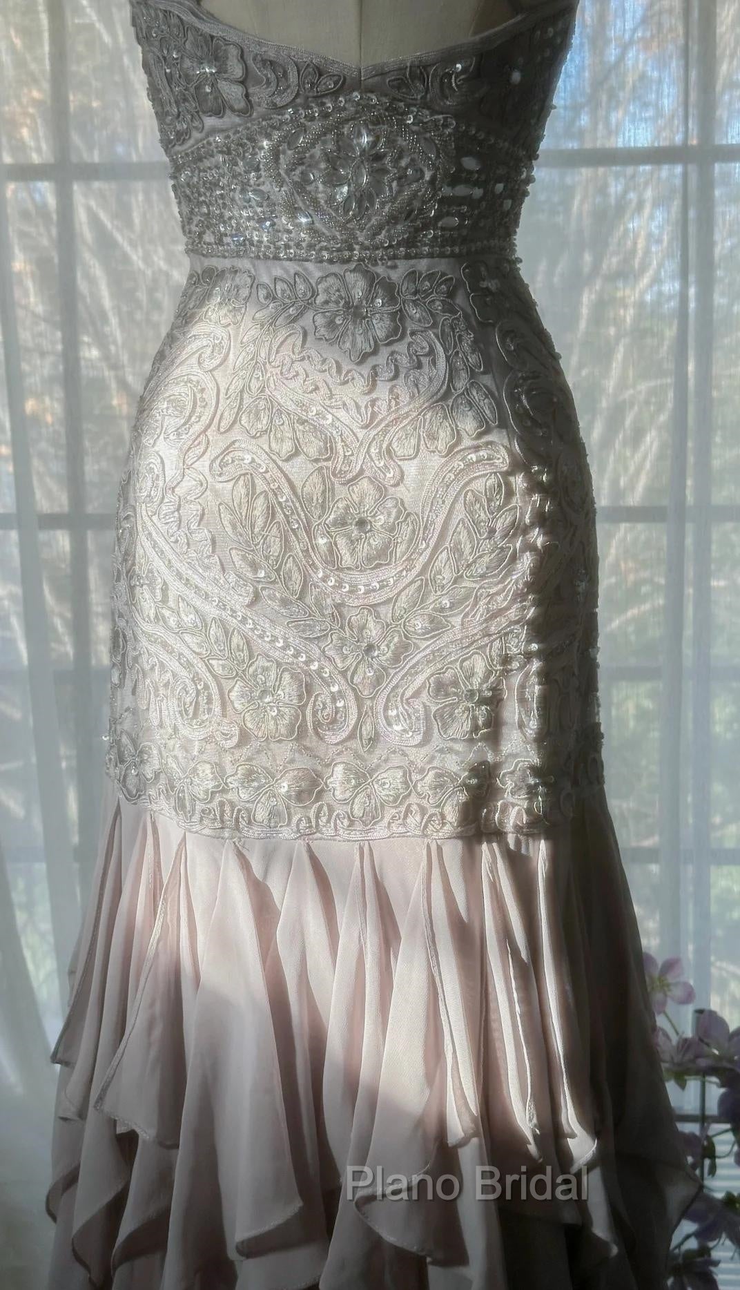 Purple Spaghetti Strap Bodycon Open Back Chiffon Sequin Long Formal Prom Dresses Adult Ceremony Dresses With Appliques