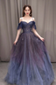 PURPLE SWEETHEART NECK TULLE LONG Formal Prom Dresses PURPLE FORMAL Dresses