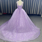 Purple Sweetheart Sequined Evening Party Dress