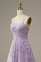 Purple Tulle Lace Long Formal Prom Dresses Formal Dresses
