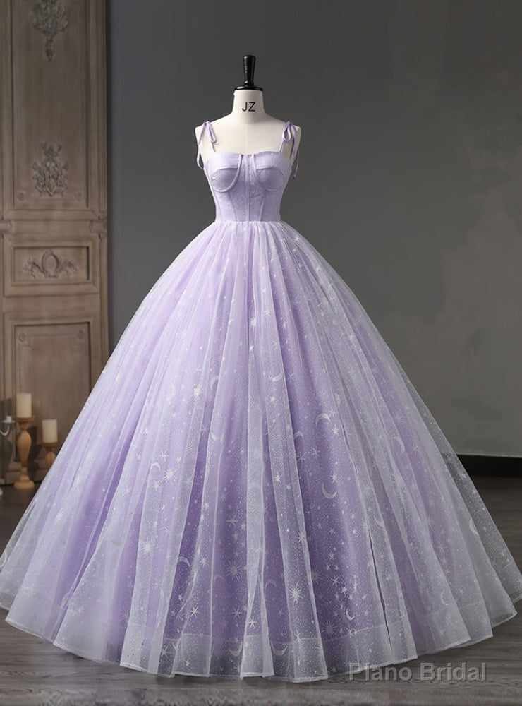 Purple Tulle Straps Quinceanera Dress Main image
