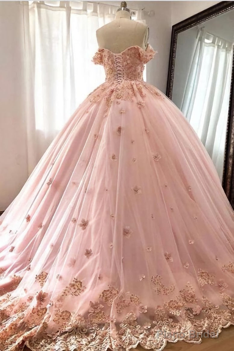 Quince Dresses Pink Ball Gowns Off the Shoulder Wedding Dress Secondary image