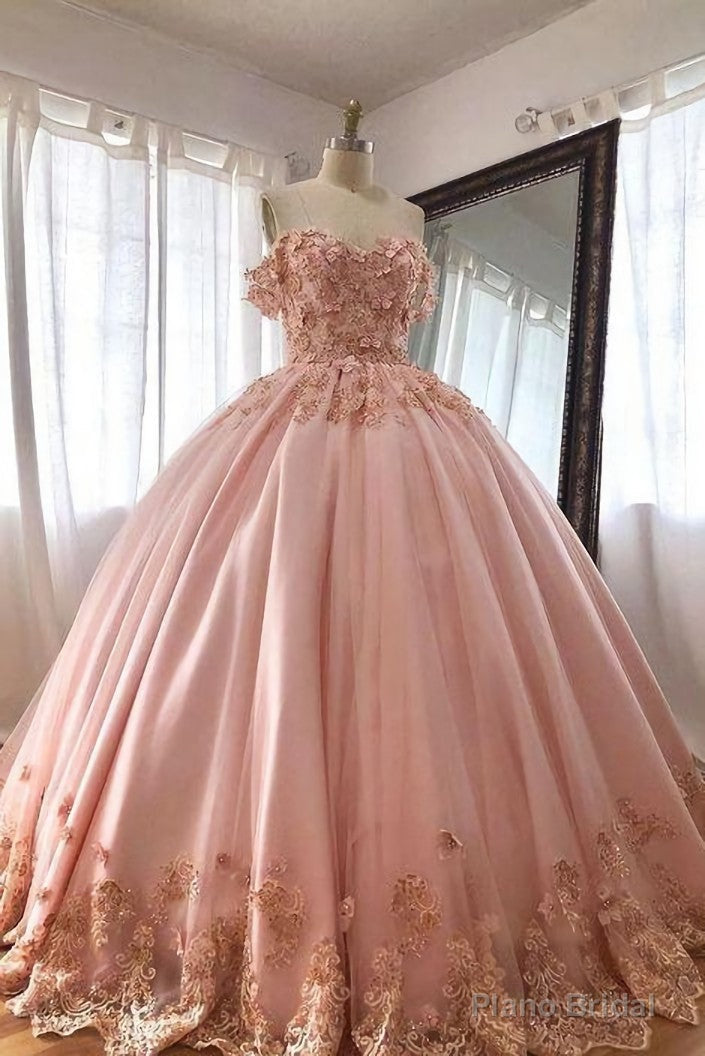 Quince Dresses Pink Ball Gowns Off the Shoulder Wedding Dress Main image