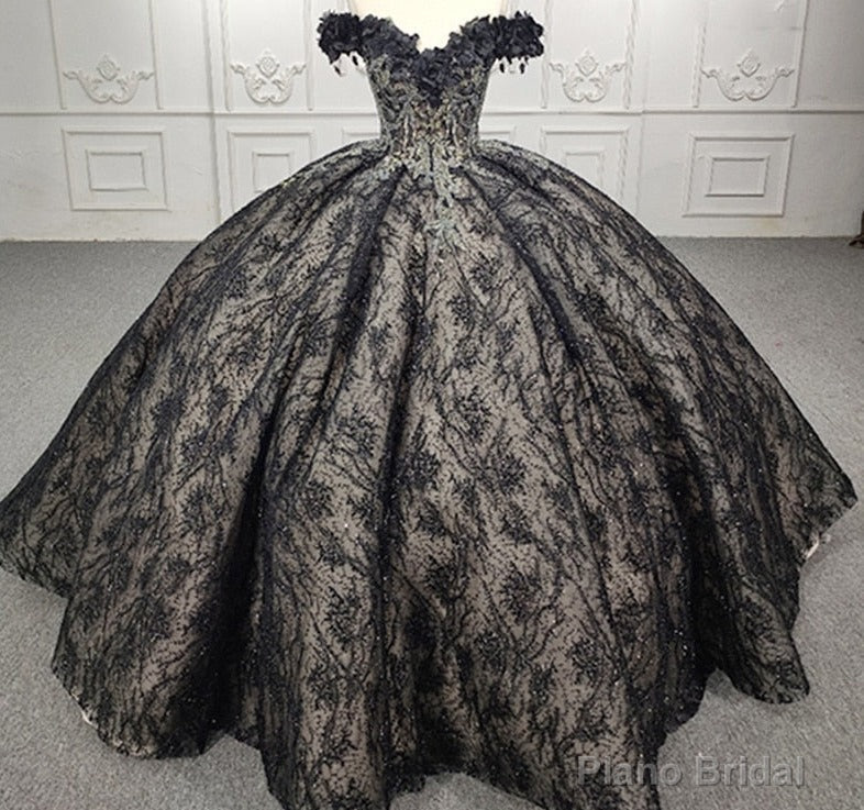 Quinceanera Black Off-the-Shoulder Ball Gown Dress Main image