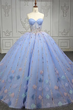 Quinceanera Dress Chic Strapless Sweep Train Evening Dresses Sweetheart Lace Up Prom Dresses