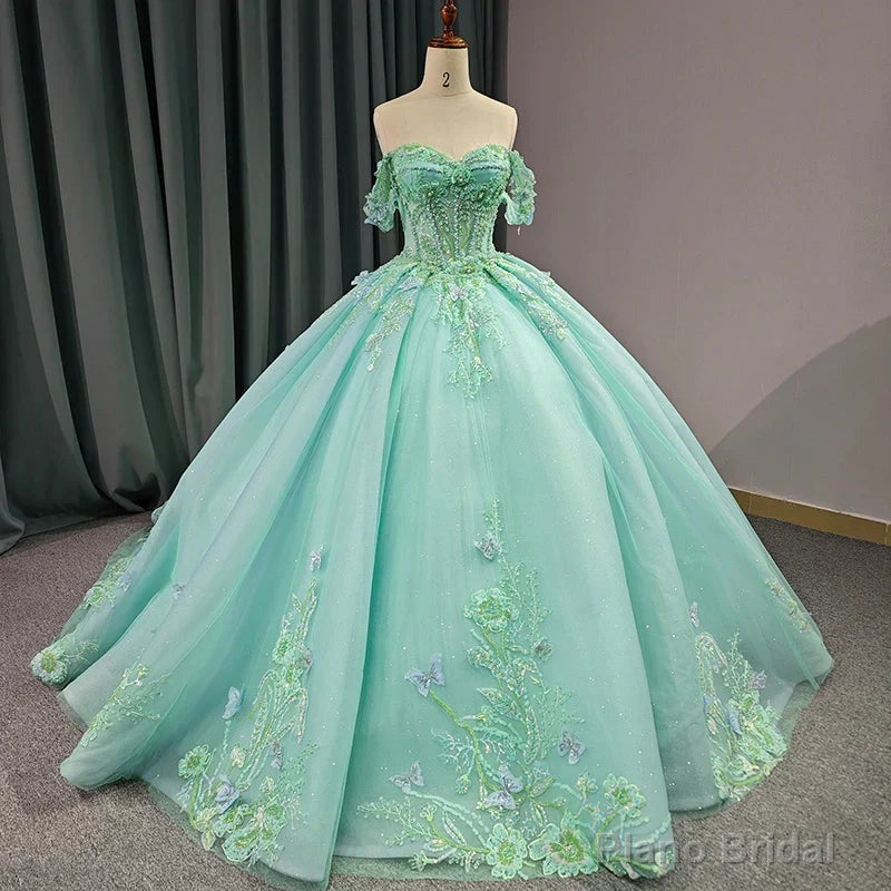 Quinceanera Dress Exquisite Princess Ball Gown Cap sleeve Quinceanera Dresses with 3D Appliques Secondary image