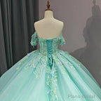 Quinceanera Dress Exquisite Princess Ball Gown Cap sleeve Quinceanera Dresses with 3D Appliques